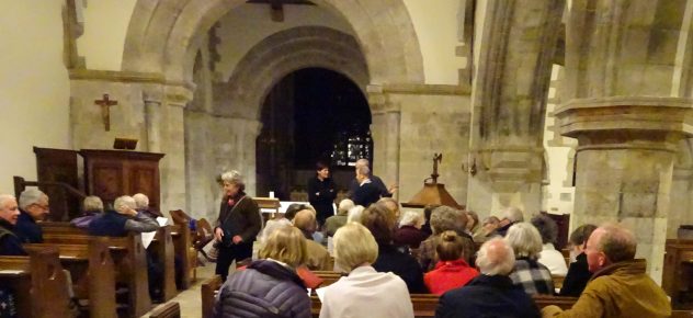 The History Group taking their seats in All Saints Church before the talk given by Michael Blakstad in October 2017