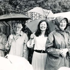 Church Fete with umbrellas left to right, Audrey Street, Mrs Fisher, Bridget Lambert, Betty May (District Nurse) and Rosemary Ryder | Stan Smith
