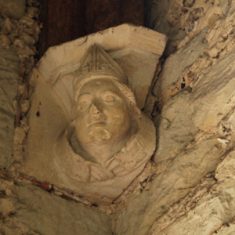 Corbel - bishop Possibly William of Wykeham, who built the Hall.