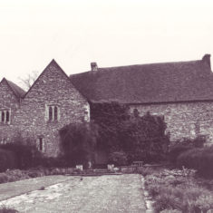 Hall at The Court House Photographed after Morley Horder had converted the farm yard to a garden, possibly in the 1930s