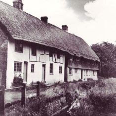 Hockley & Brook Cotagges 1930s Hockley & Brook Cottages by narrow river and overgrown banks, probably 1930s
