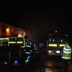 Luminous highlights Fire at Hockley & Brook Cottages, 2009. | Michael Blakstad