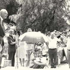 Sir Alec Dougblas Home opening Church Fete Sir Alec Douglas Home c.1982, with Rev Rodney Smith | Stan Smith