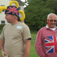 Spectators Jerry Symonds and Nobby Whitear