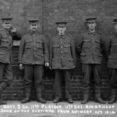 Owen Budd 1914 Owen Budd, fourth from the left, 1914, with 12th Battery, 11th platoon, 3 company, Second RMLI Brigade - survivors from Antwerp