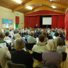 Village hall meeting from_back Parish Annual Forum in large hall