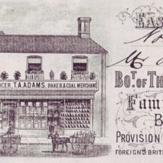 Adams bill close-up Header of invoice of Adams store, 1889