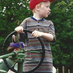 Boy at steering wheel Boy at steering wheel