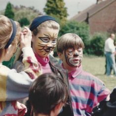 Children with faces painted Child's drawing of Fair 2001