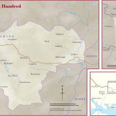 Map showing the Hundred of East Meon at the time of Domesday