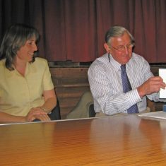 MA_opening_box Michael Atkinson as chair of Parish Council with Sarah Cowlrick clerk,