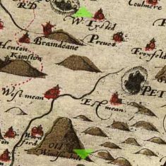 Detail of Christopher Saxon's map  1575